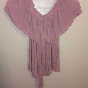 Women's Pink Ruffled Top